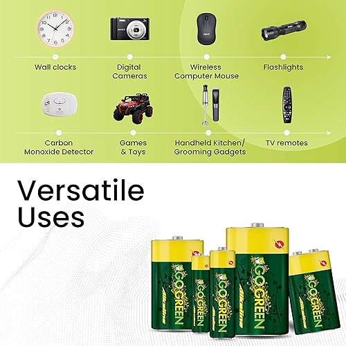 Miniatura 4 de GoGreen Power (24001) - Pilas alcalinas AA ecológicas, sin plomo, cadmio o mercurio, paquete de 4