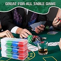 Vista 6 de Lewtemi Juego de 300 fichas de póquer de plástico opaco de 1.45 pulgadas, contadores de aprendizaje, fichas de póquer con caja de almacenamiento