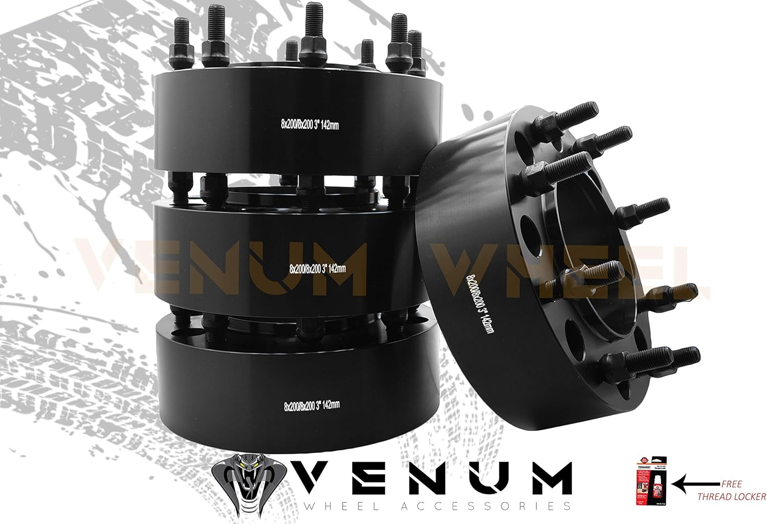 4 Pc 8x200 MM | 3 Inch Thick Black Hub Centric Wheel Spacers Adapters 142 MM Wheel Bore | Works With Ford 2005-2019 F-350 Dually Trucks 2x4 4x4 Diesel (True Hub Centric) Made in USA Bolt-On