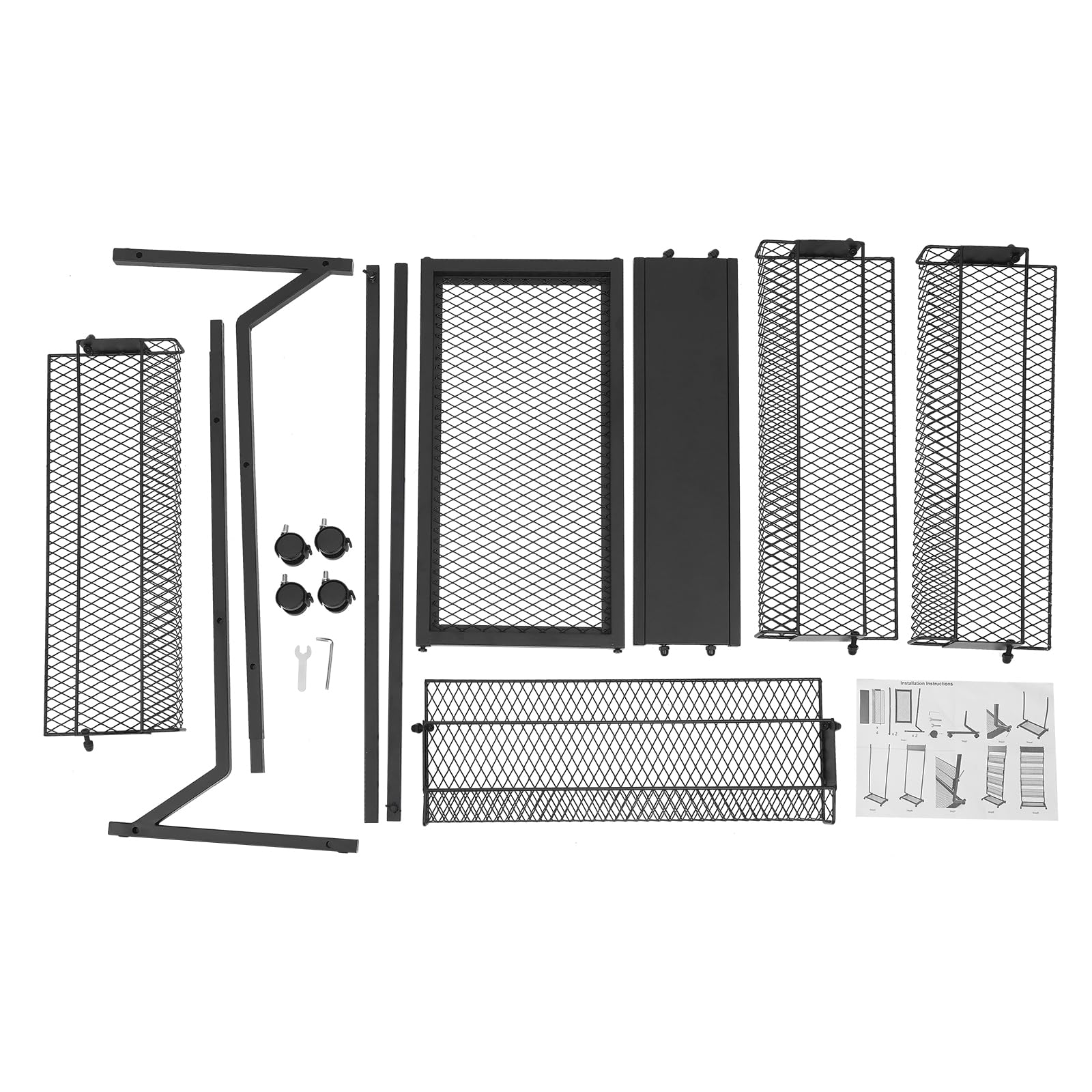 Porte-revues à 5 niveaux - 63,5 x 36,8 x 165,9 cm - Présentoir à prospectus avec 4 roues - Présentoir de littérature au sol - Pour foires, hôtels, réceptions