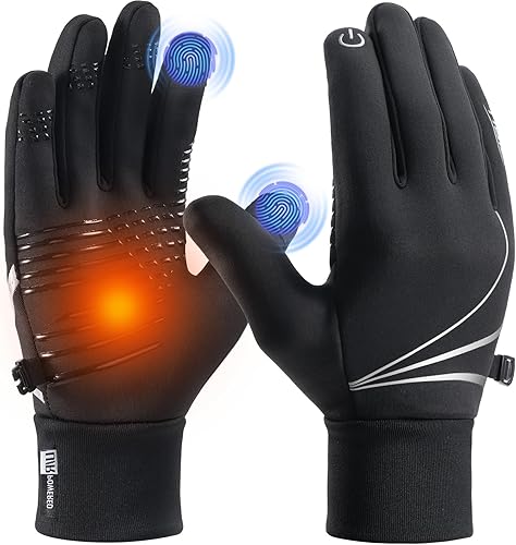Guantes térmicos para hombres y mujeres, guantes de invierno resistentes al viento antideslizantes para pantalla táctil, guantes de correr para