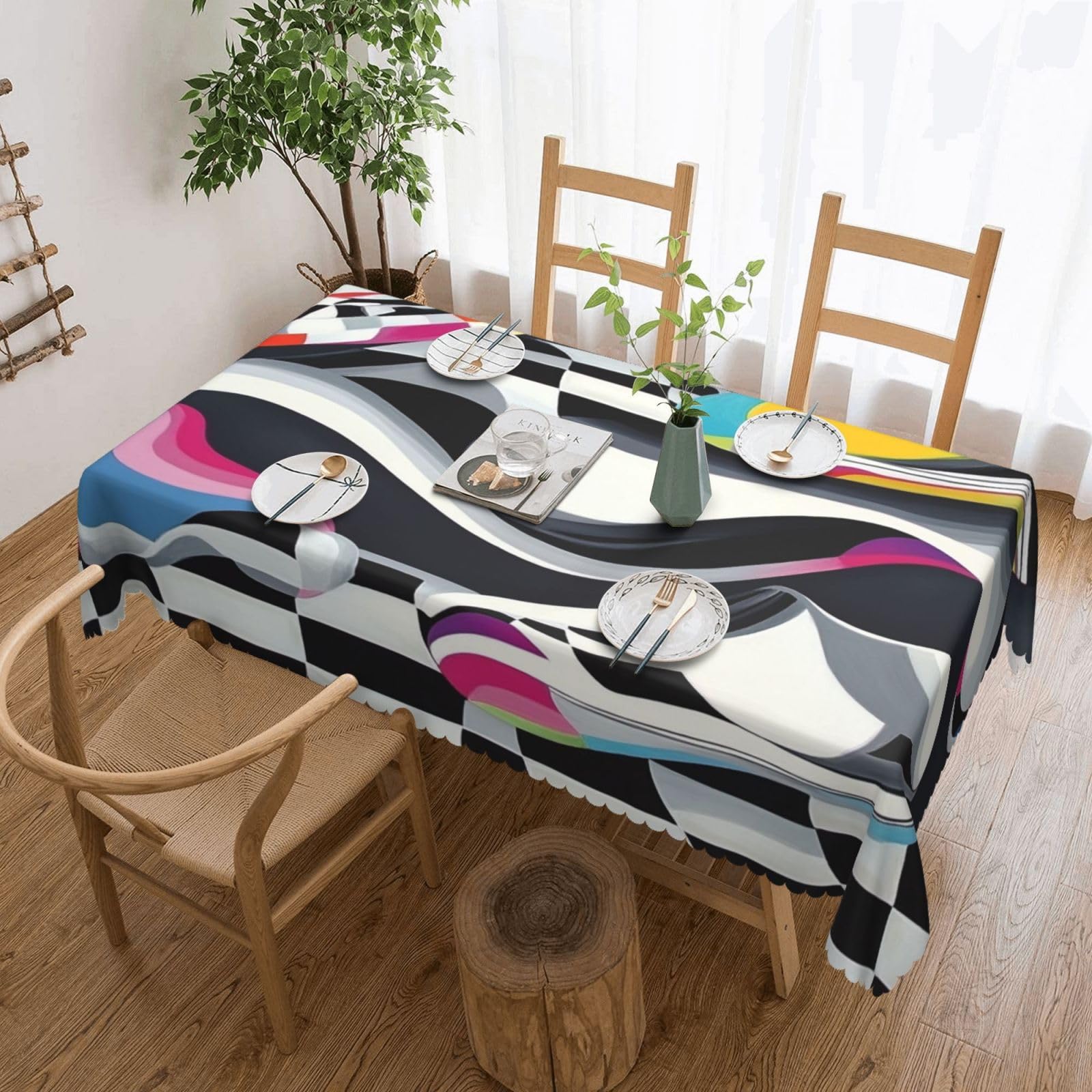 Nappe rectangulaire 137 x 182 tissu moderne Home Fashions table