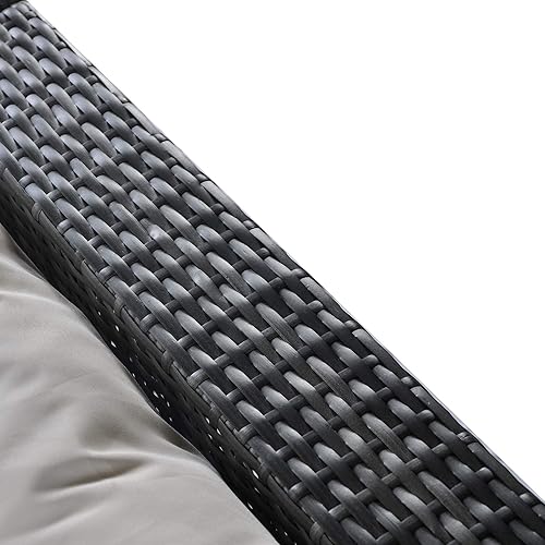 Miniatura 6 de HomSof Juego de 8 muebles de mimbre para exteriores sillas de patio grupo de asientos seccionales de ratán con cojines beige 5 plazas