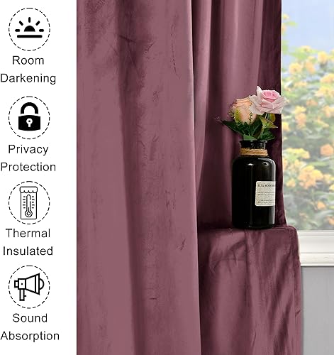 Miniatura 10 de Cortinas opacas de terciopelo para sala de estar, paneles de cortina gruesas con aislamiento térmico y alzapaños para ventana de dormitorio, granja