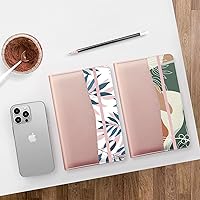 Vista 3 de Libretas para Camareras, de Cuero PU Rosa Lindo Libreta para Camarera con 1 Bolsillo con Cremallera para Dinero, Libreta para Servidores con 9 Za.