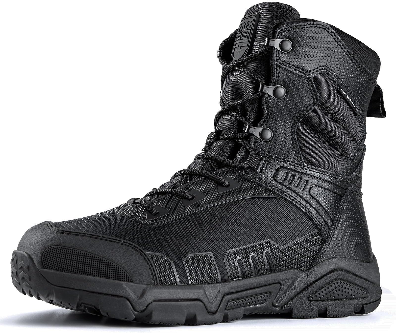 FREE SOLDIER Men's Military Tactical Boots Waterproof Hiking Work Boots Durable Combat Boots