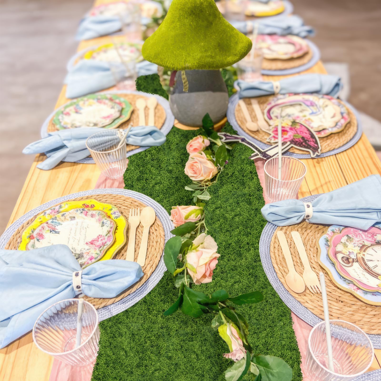 Muschio Finto per Decorazioni 30 x 200 cm Muschio Stabilizzato Nylon Verde Scuro Artificiale Muschio Sintetico per Modellismo Terrario Casa Decori Natale Pasqua Parete
