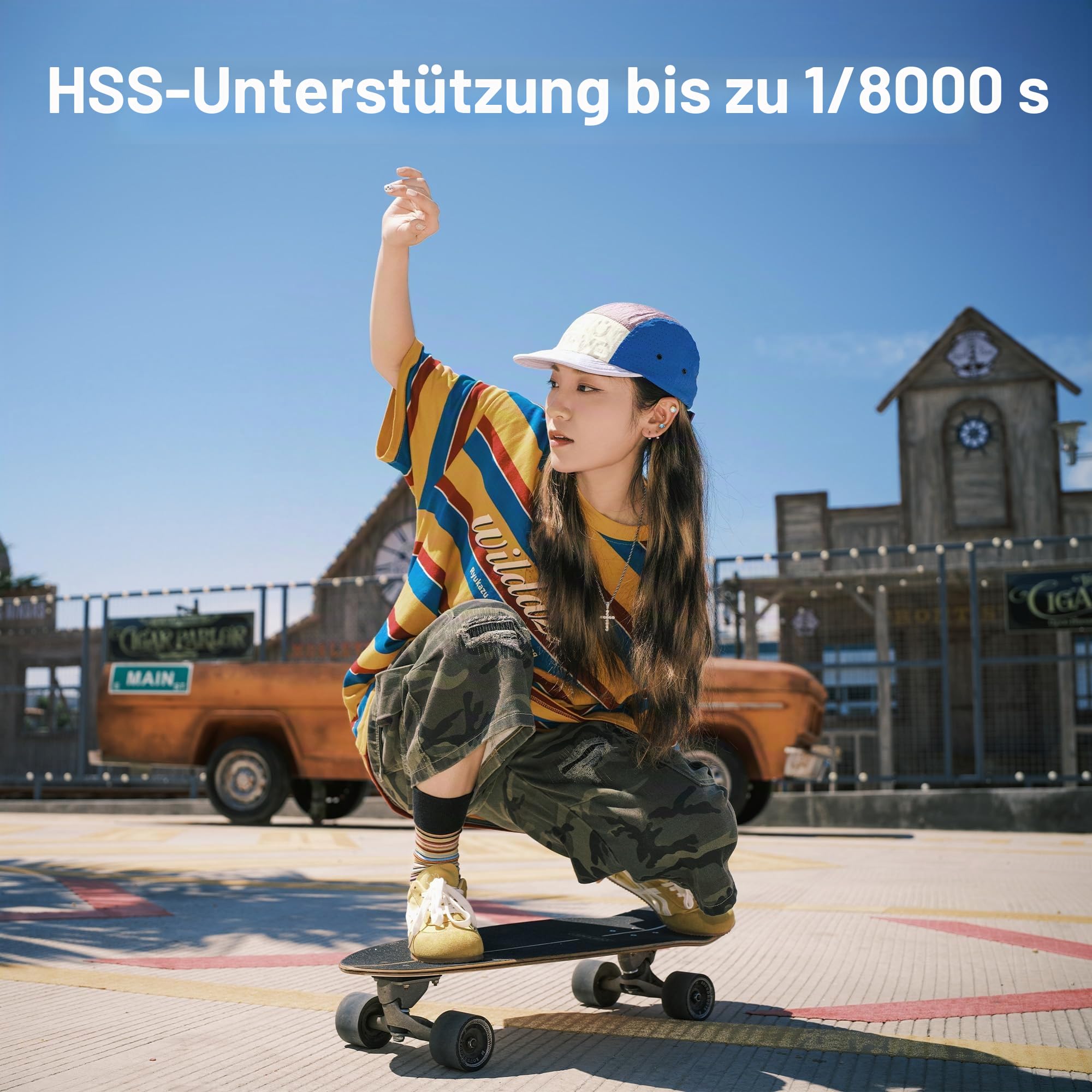 VILTROX TTL Retro Kamerablitz für Sony, 1/8000s HSS Mini Blitzgerät, 24Ws Kompakt-Aufsteckblitz mit Touchscreen, 1s Ladepause, S1/S2 optischer Auslöser, tragbarer Fotoblitz