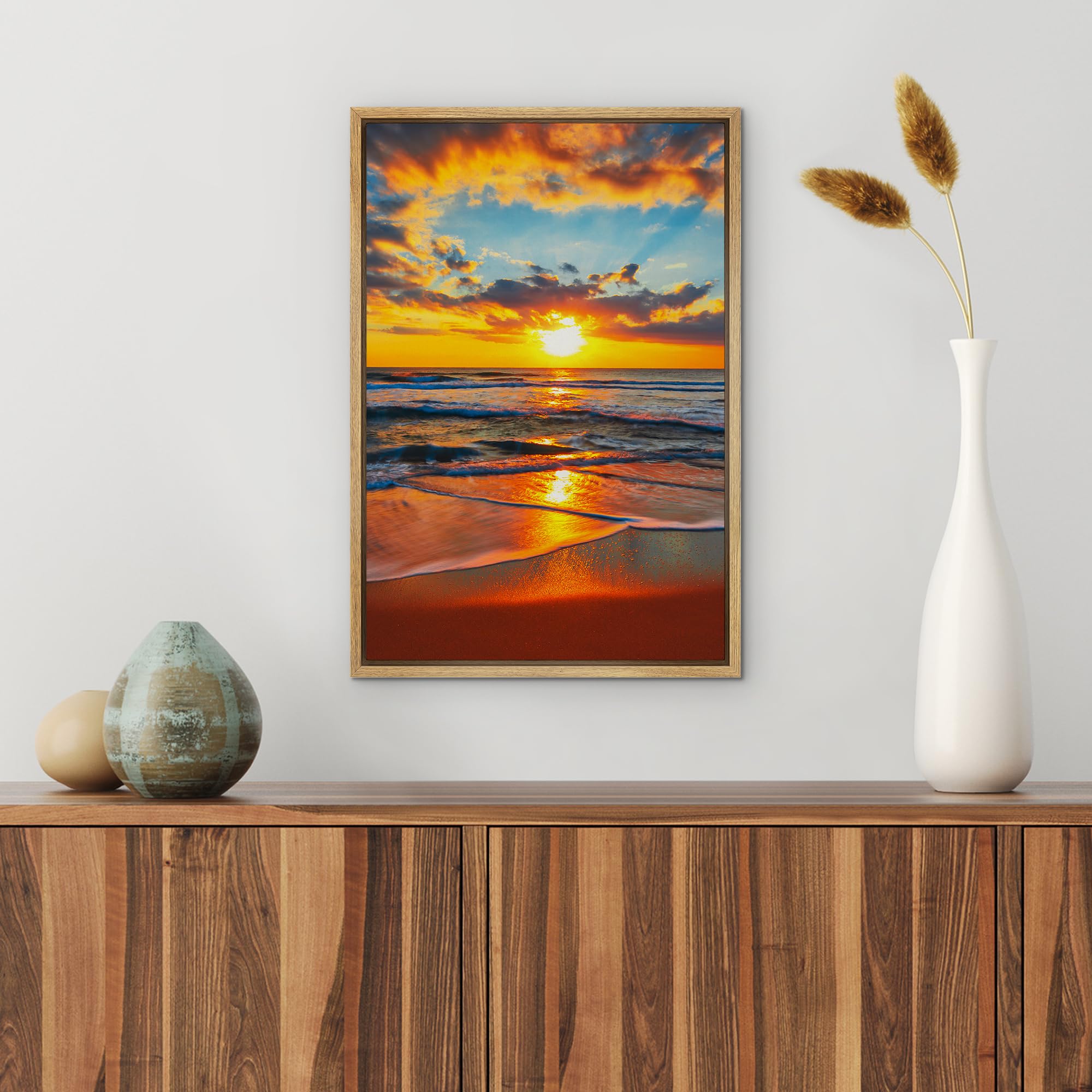 Amazon.com: wall26 Framed Canvas Print Wall Art Vibrant Ocean