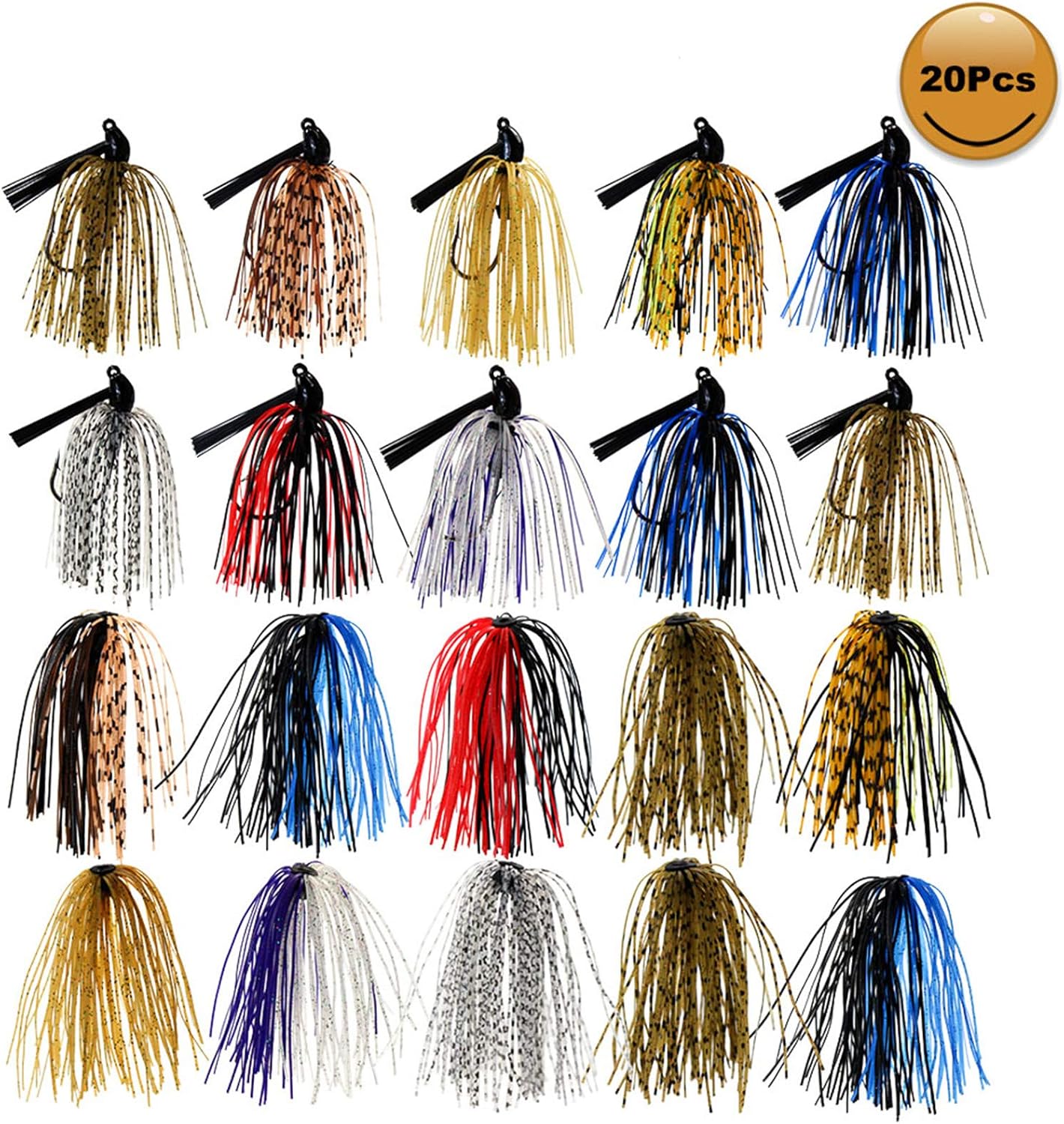 Croch Bass Jigs Set,Fishing Jigs and Jigs Skirts (20pcs) : Sports & Outdoors