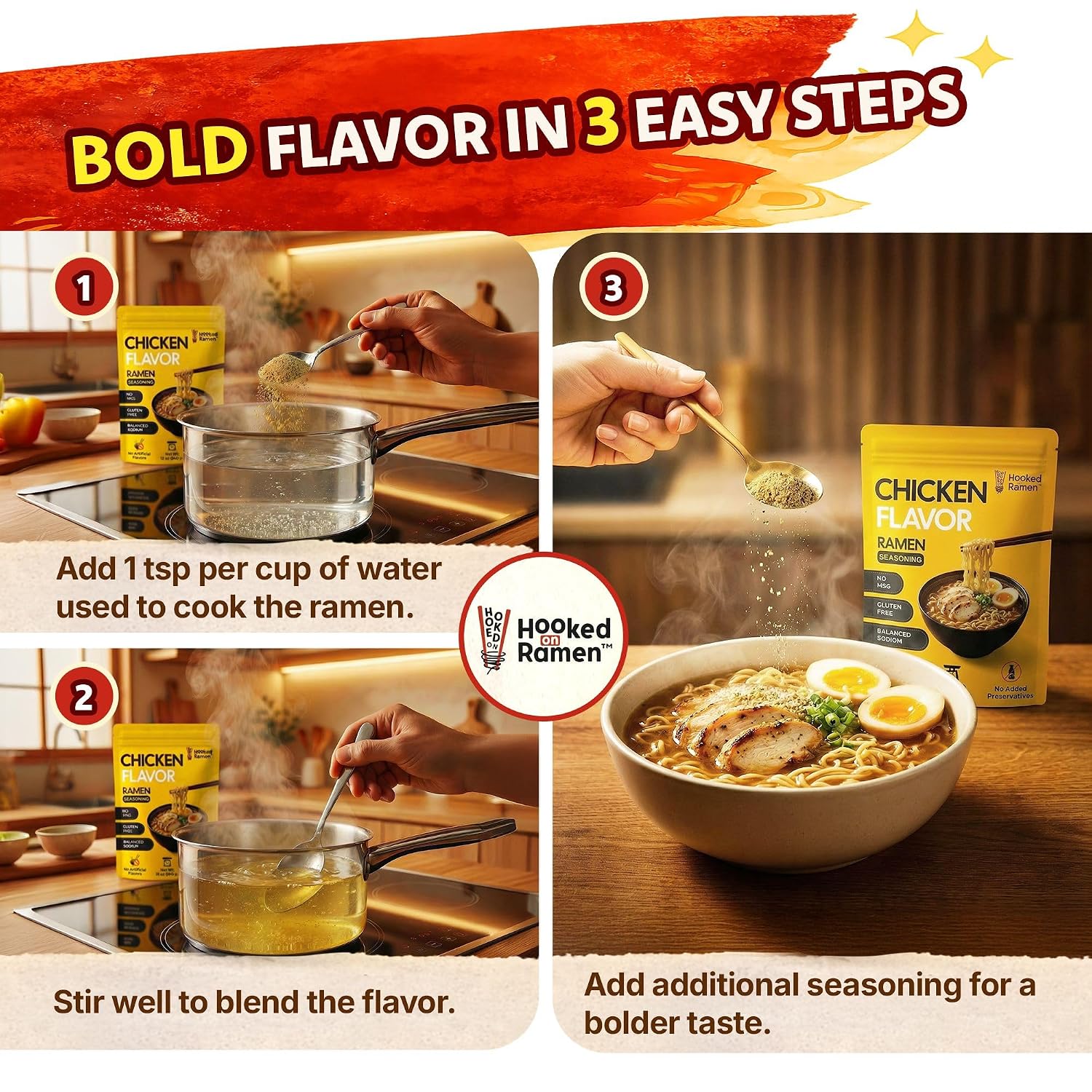  Gluten Free Savory Chicken  Seasing - No MSG - No Artificial Flavors - Broth Mix for Noodles - Umami Powder - Balanced Sodium - 113 Servings thumbnail