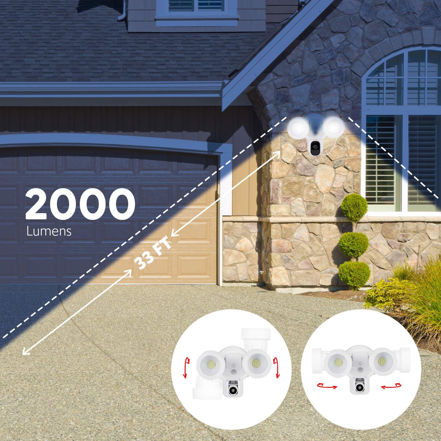 Buy 2 get 3 Wasserstein 3-in-1 Remote Floodlight, Charger and Mount Compatible with Arlo Pro & Arlo Pro 2 - Turn The Camera into a Powerful Floodlight (Arlo Pro/Pro 2 NOT Included)
