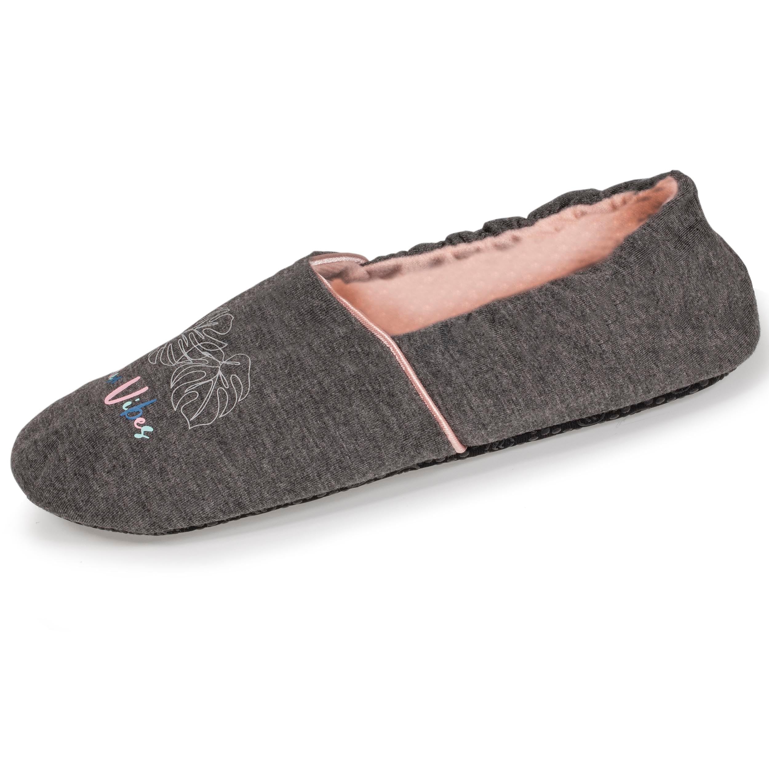 Isotoner Chaussons extra-​light pantoufles Slippers femme, 37/​38 EU, gris chiné foncé