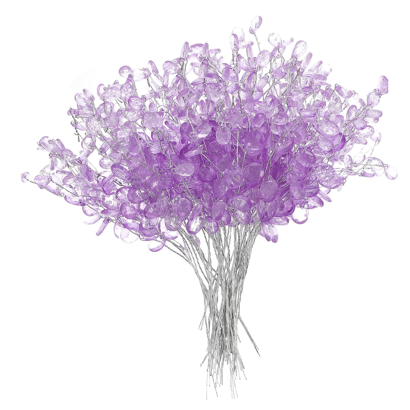 Fleurs artificielles en cristal acrylique violettes pour gâteau de mariage