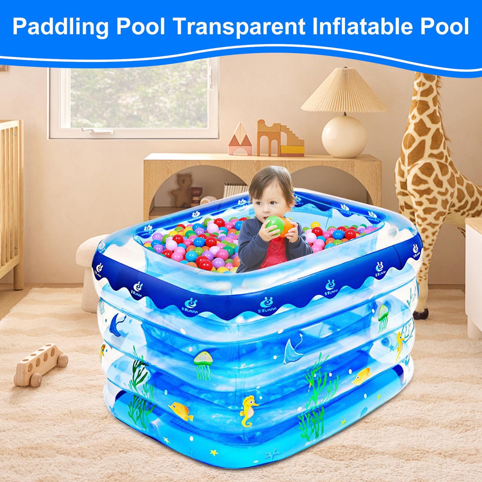 Pataugeoire Gonflable pour Les Tout-Petits Protection Sécurisée Pliable