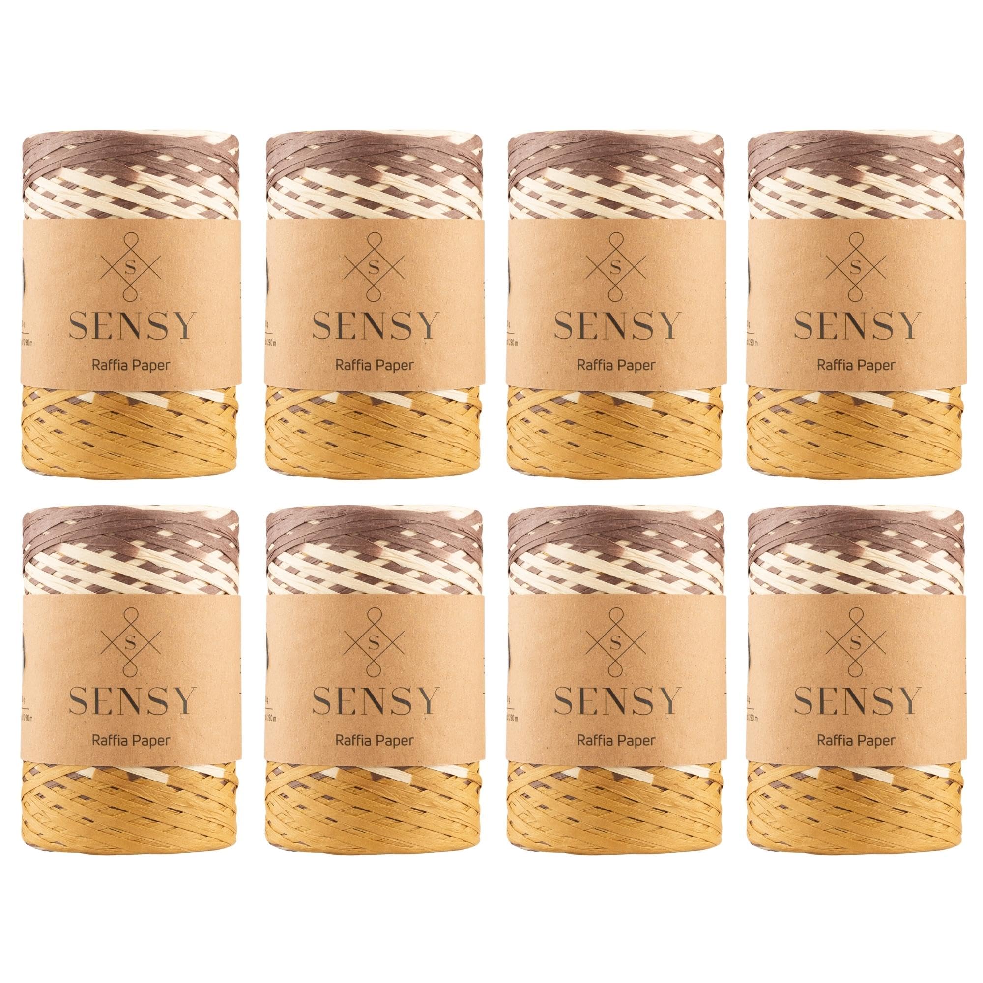 8 Skeins of Sensy Premium 317 Yards%100 Paper Multi-Color Raffia Paper Craft Ribbon Packing Paper Twine (401)