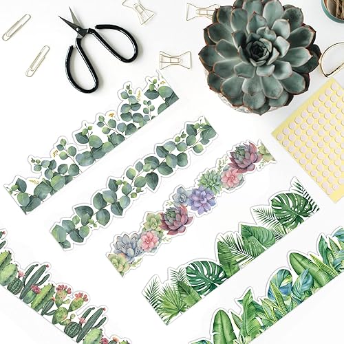 Vista 28 de Containlol Bordes de aula para tablón de anuncios, 118 pies, temática de animales de safari con ribete festoneado, tablero de anuncios colorido