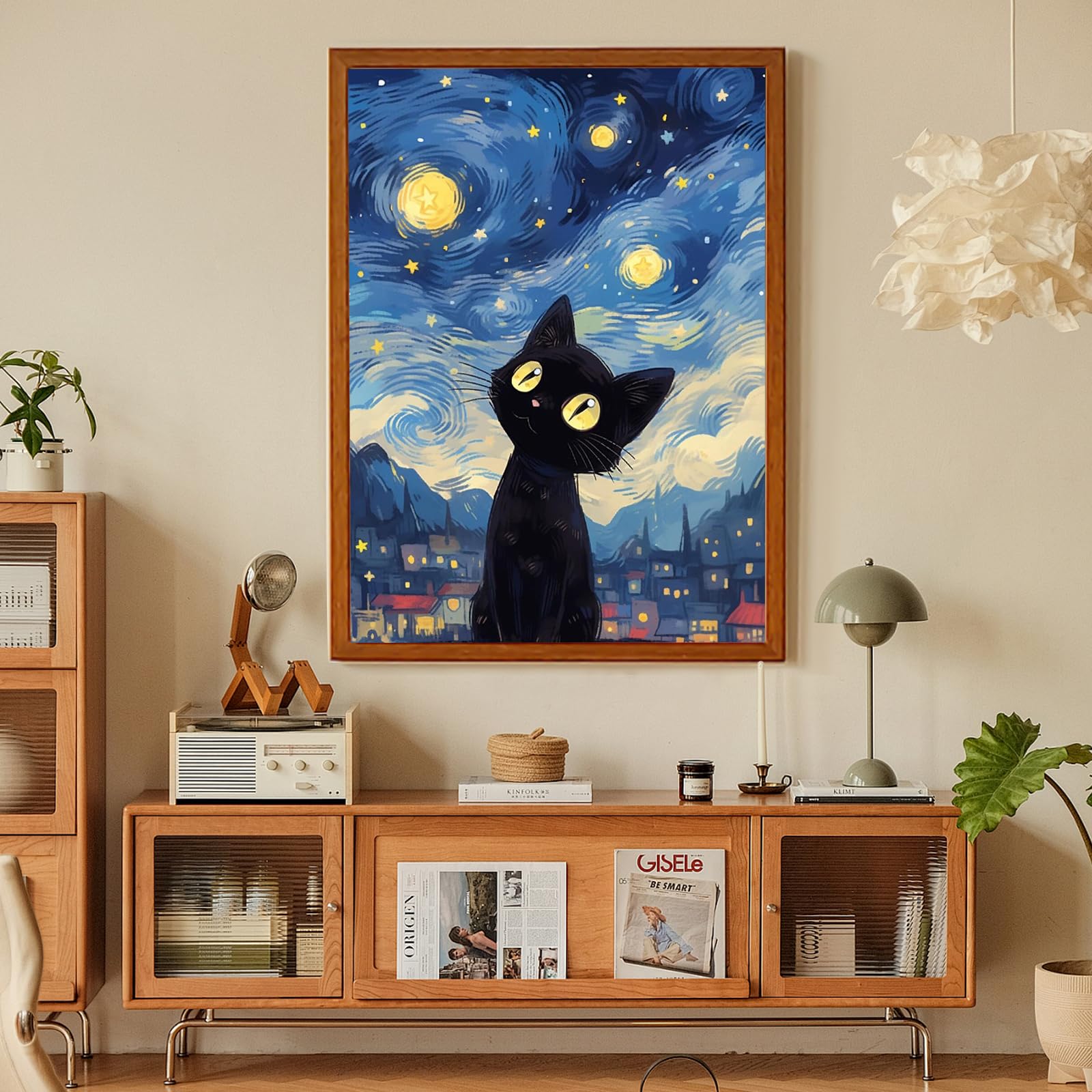 Pittura diamante 5D fai da te Kit punto croce gatto nero