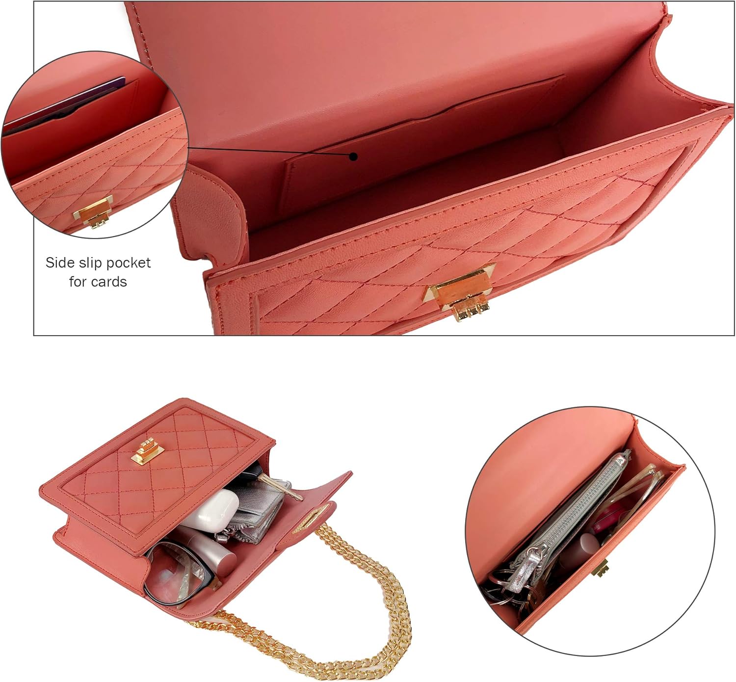 SG SUGU Small Quilted Crossbody Bag, Trendy Designer Mini Shoulder Bag, Phone Wallet Purse for Women - Image 5