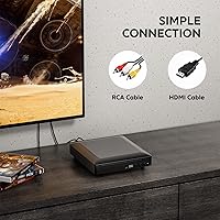 Vista 6 de Ceihoit Mini reproductor de DVD HD, reproductores de CD para el hogar, reproductores de DVD para TV, cable HDMI y RCA incluido, conversión a HD