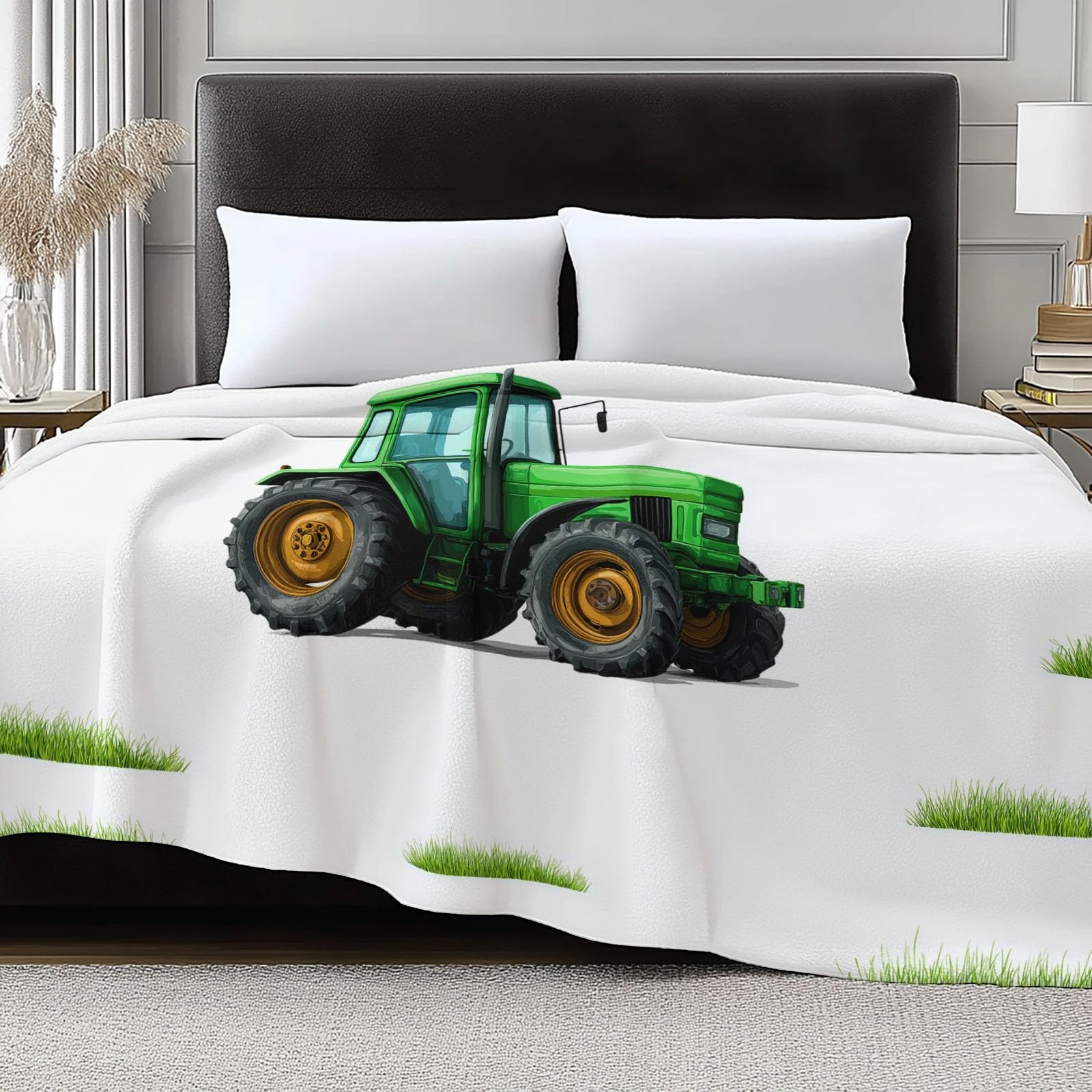Puszysty koc flanelowy w stylu wiejskim, narzuta na sofę, łóżko, krzesło, miękka pościel z zielonej trawy, 220 x 240 cm, dekoracyjny, ultramiękki koc na łóżko dla dzieci, nastolatków, dorosłych