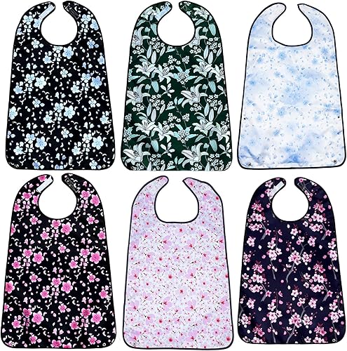 Vista 20 de VOPHIA Baberos para adultos para mujeres, babero lavable, reutilizable, impermeable, protector de ropa con colector de migas opcional