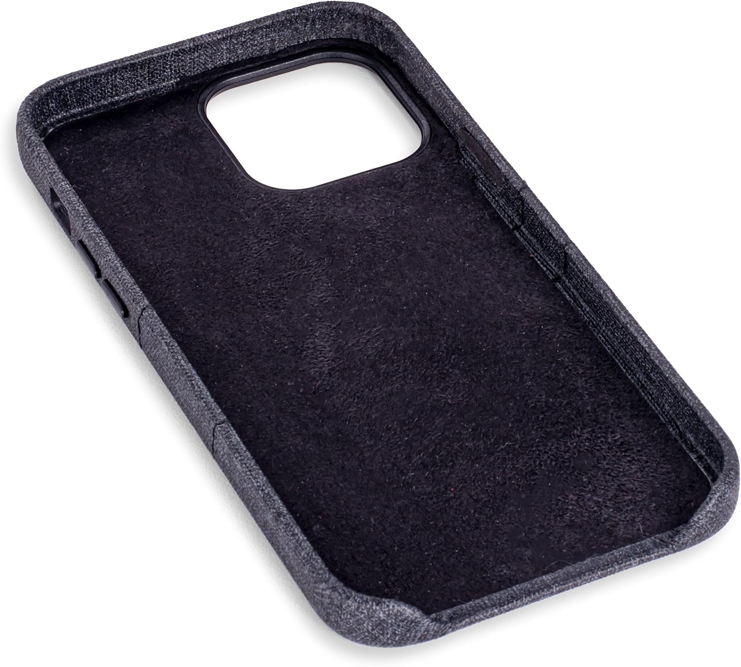 Dockem Wallet Case for iPhone 13 with Built-in Metal Plate for Magnetic Mounting & 2 Credit Card Holder Pockets: Luxe M2, Canvas Style Synthetic Leather (6.1" iPhone 13, Black) - Image 5