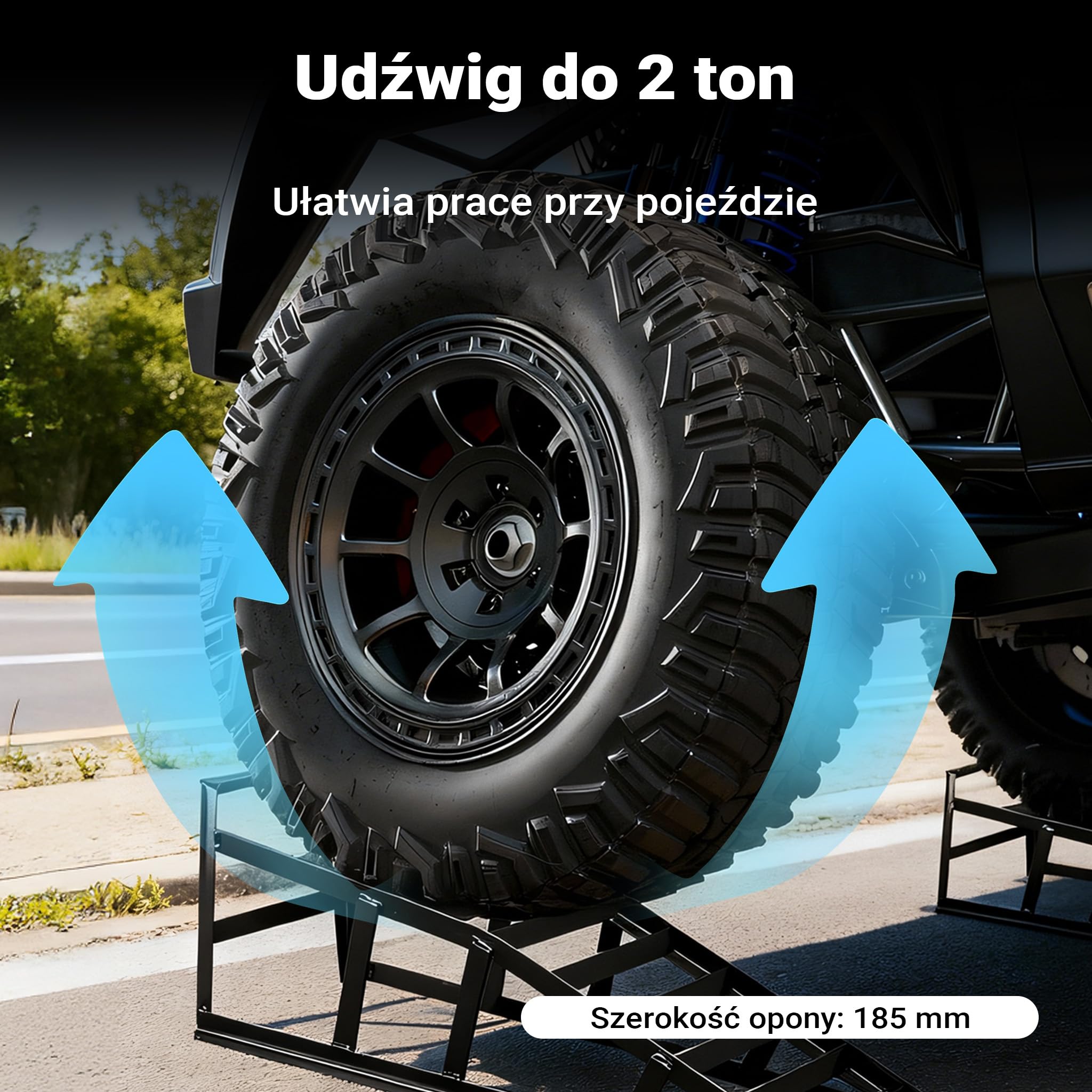 Wiltec 2x Najazd samochodowy do 2 t na parę, 830 x 262 x 270 mm, rampa najazdowa do pojazdów, podjazdy ze stali