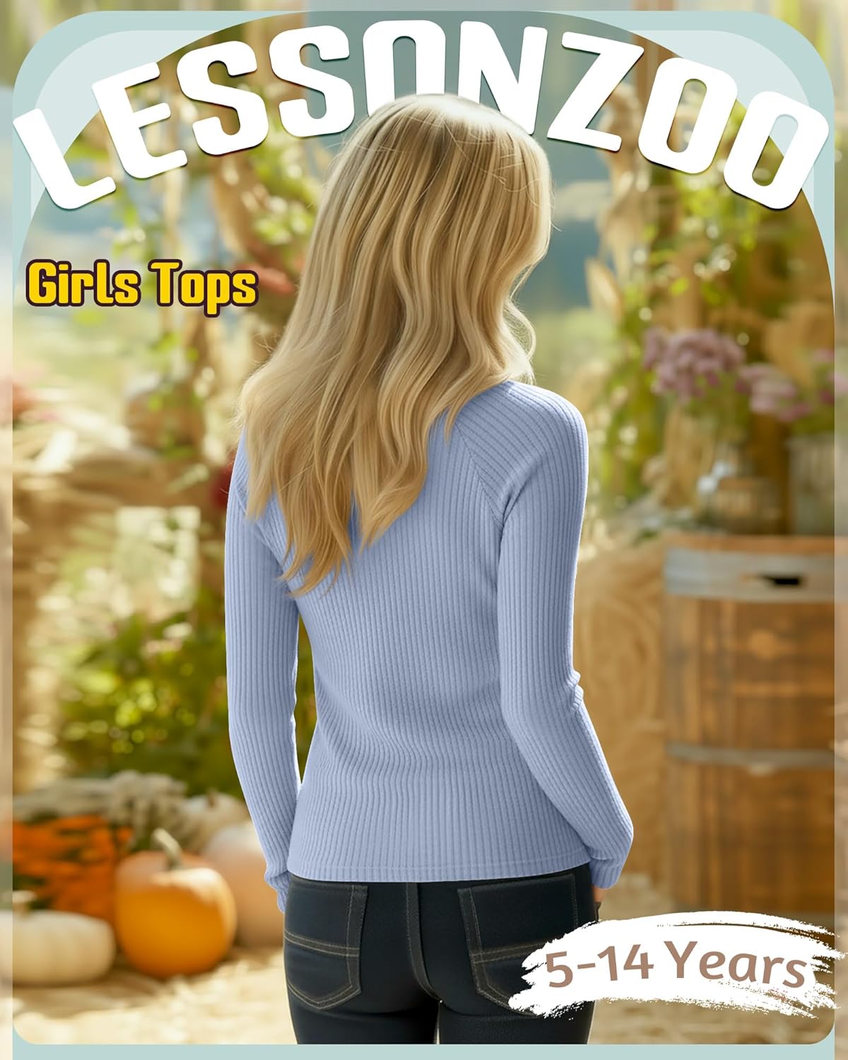 3 Pack Girls Turtleneck Long Sleeve Shirts Ribbed Knit Cotton Layer Tops Slim Fit Casual Undershirts 5-14 Years - Image 6