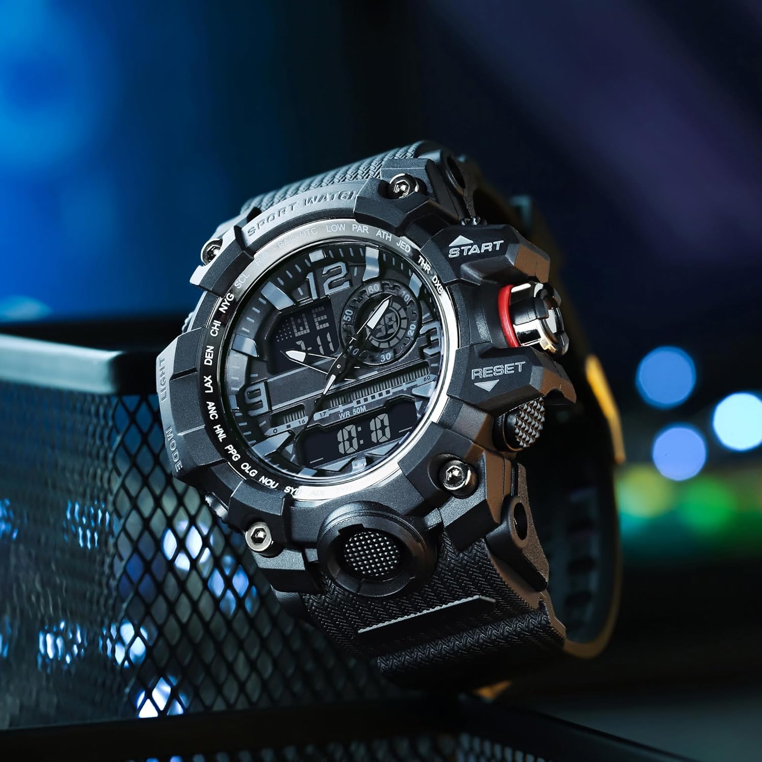 Yihou Men's Military Watch Outdoor Sports Electronic Watch Tactical Army Wristwatch LED Stopwatch Waterproof Digital Analog Watches - Image 4