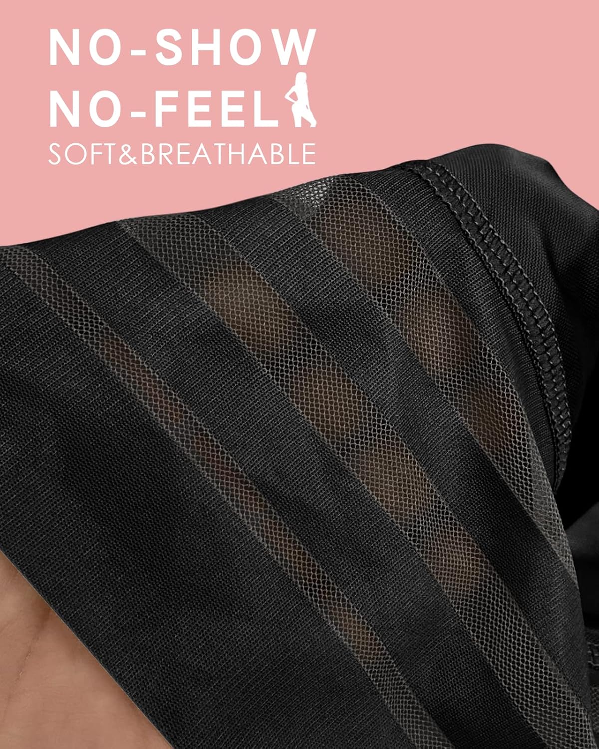 WOWENY 3 Pack Tummy Control Underwear for Women High Waisted Shapewear Mesh Seamless Brief Butt Lifter Panties(Black, Small) - Image 4