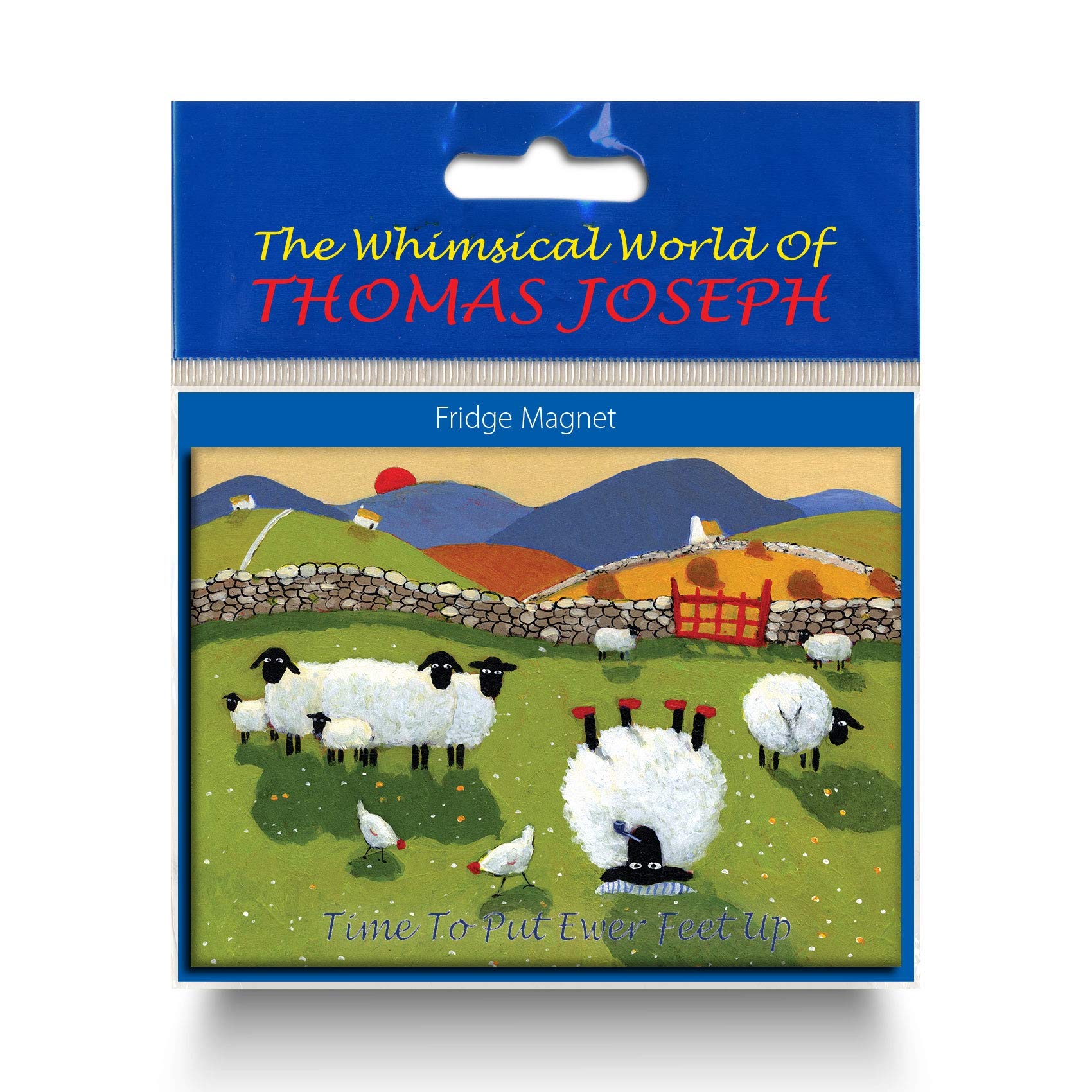 Thomas Joseph Red Time To Put Ewer Feet Up Fridge Magnet Sheep Gift