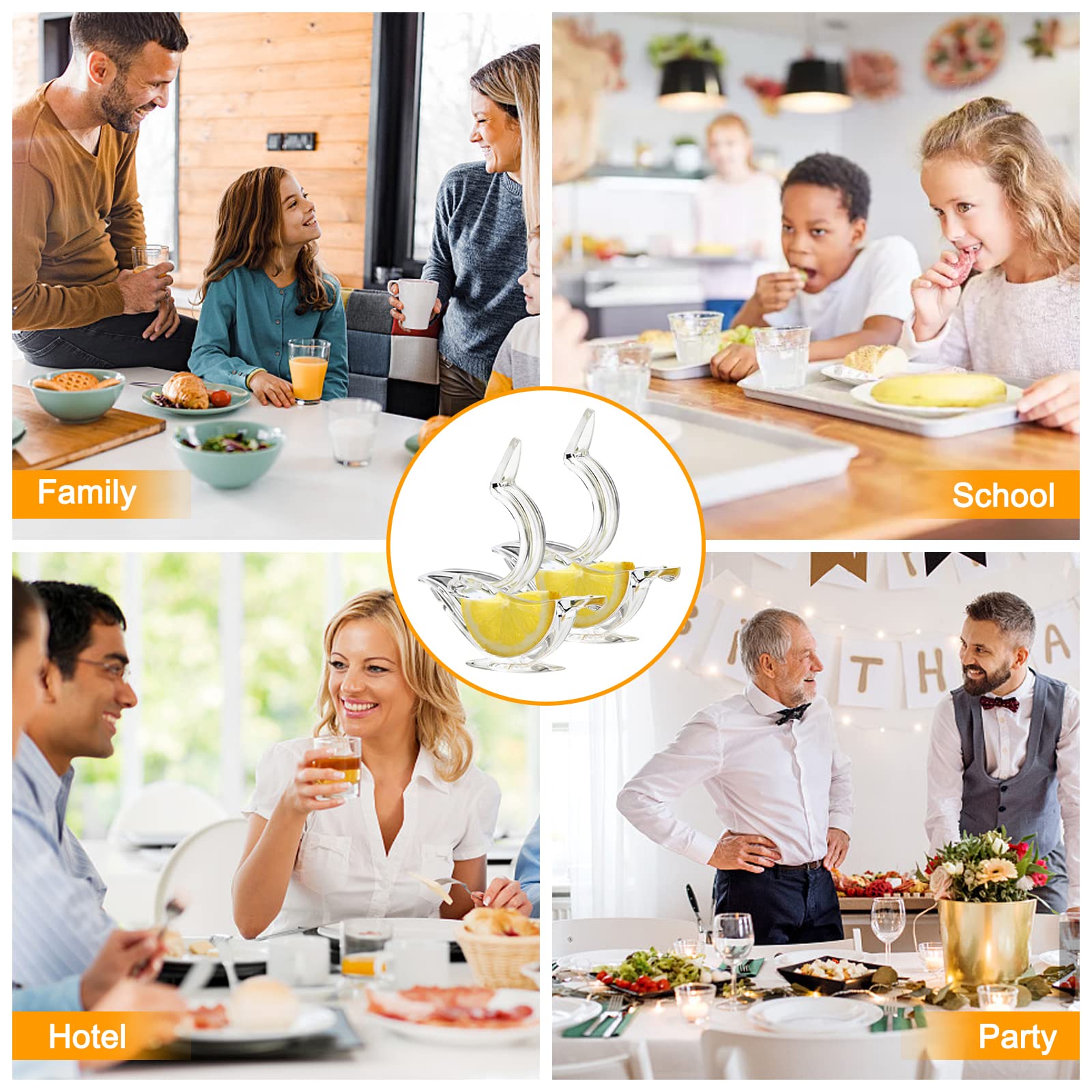 Manual Lemon Juicer, Acrylic Manual Lemon Slice Squeezer, Portable Transparent Fruit Juicer, Elegance Bird Shape, Hand Juicer for Orange Lemon Lime Pomegranate Home Kitchen Bar Gadget (2PC)