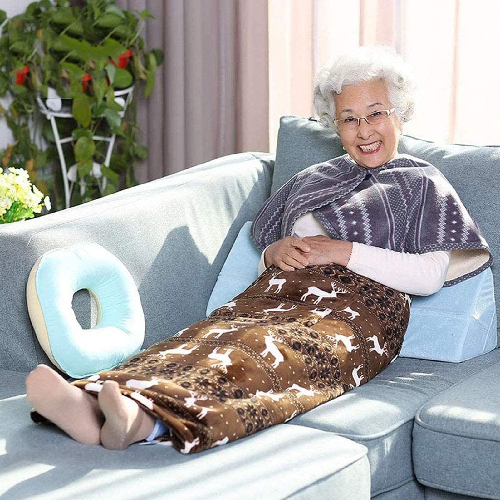 Manta para Silla de Ruedas Manta para Silla de Ruedas, Manta cálida Multifuncional, Ligera, con Hebilla, Adecuada para sillas de Ruedas manuales y eléctricas