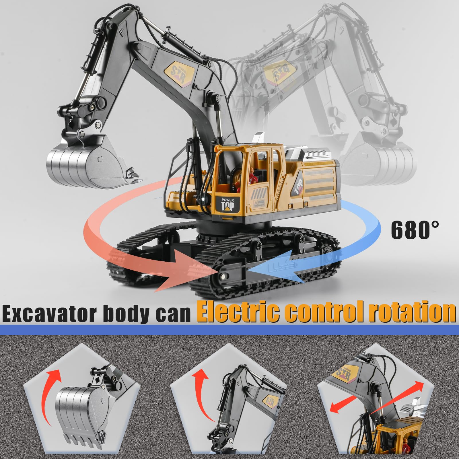 Pelleteuse Rc Enfants 3 Ans 2.4ghz Pelleteuse Télécommandée Jiakora - Jouet Enfants 3 Ans Avec Sons Et Lumières Jouet Engineering Enfant