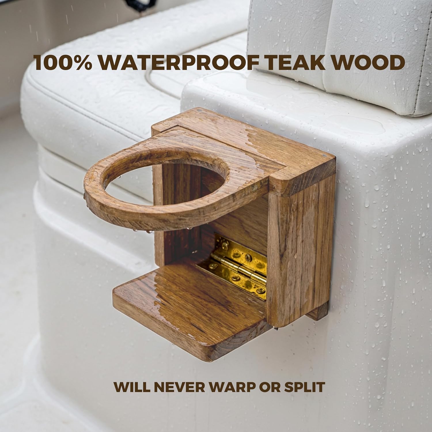 Whitecap 62601 Teak Folding Drink Holder