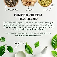 Vista 3 de LeafLea Té Verde con Jengibre, 80 Bolsitas de Té (2 Paquetes), Té Verde Natural con Raíz de Jengibre, Endulzado Ligeiramente con Stevia, Apoya