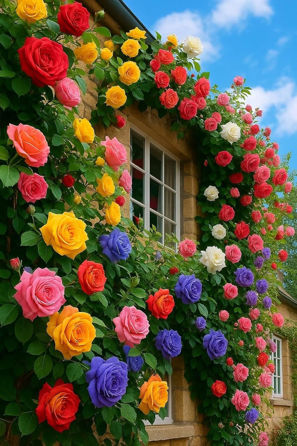EquSym 200+ Climbing Rose Seeds Mixed 6 Colors - Non-GMO Perennial Vines for Arches, Fences, Trellises & DIY Garden Landscaping