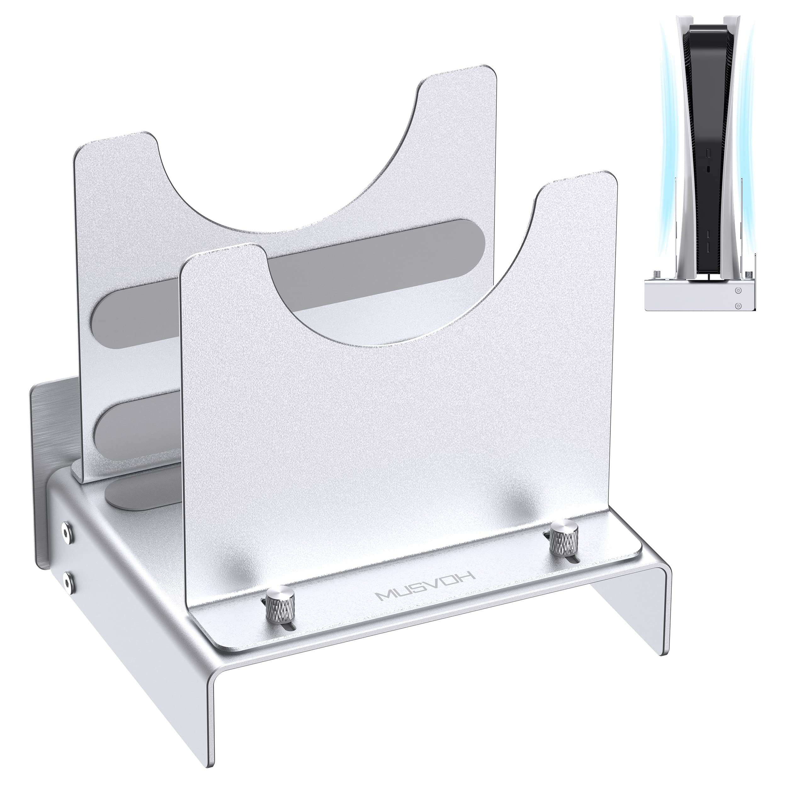 PS5 Wall Mount, MUSVOH Playstation 5 Wall Mount with Adjustable Clamp, Wall Mount for ps5 Made of Aluminium Alloy