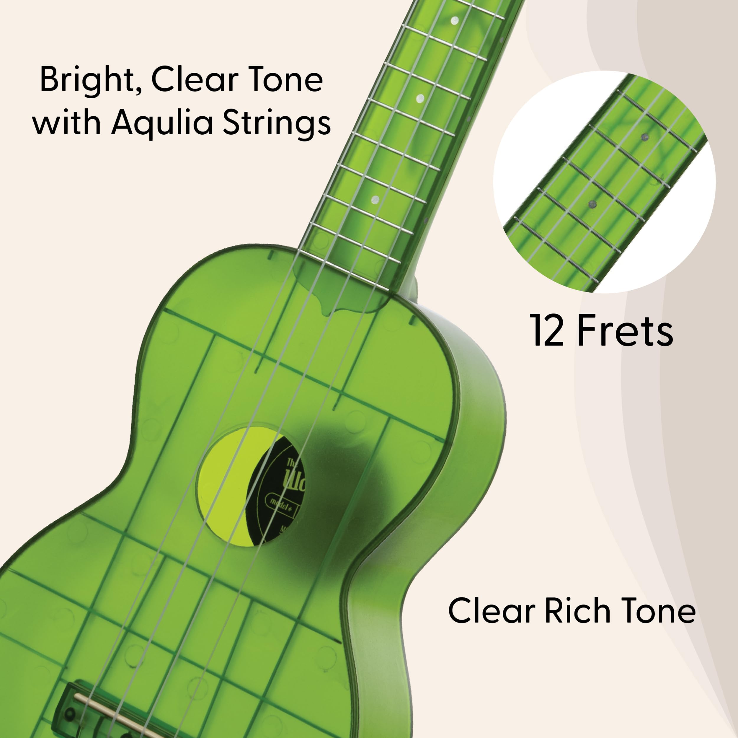 Kala KA-WMT-GN-S - Waterman, ukulélé soprano - Jade Green Transparent
