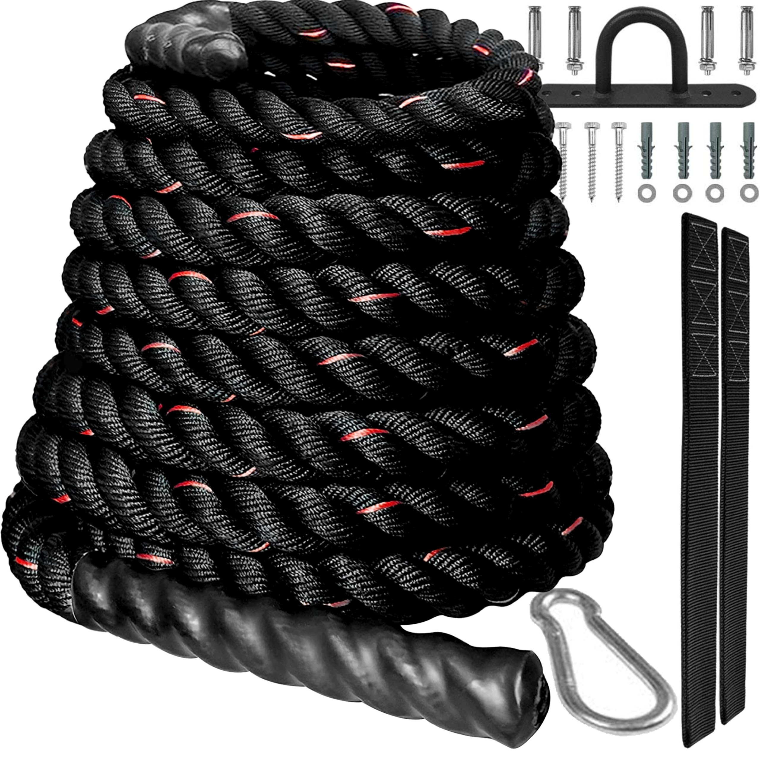 Senshi Japan Corda da battaglia extra pesante 6, 9, 12, 15 metri di lunghezza, perfetta per fitness, palestra, sollevamento pesi, allenamento, HIIT, Bootcamp