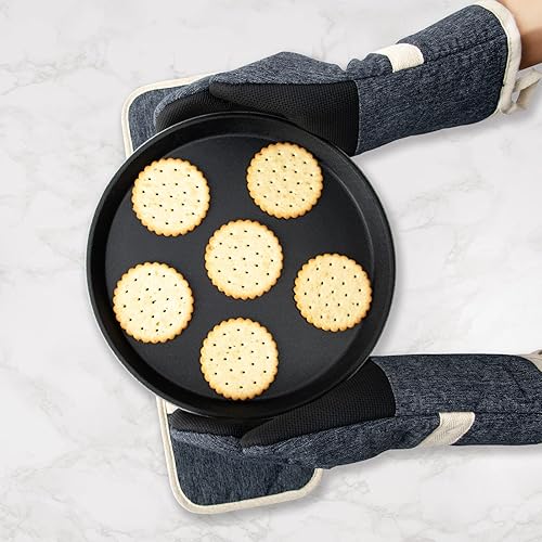 Miniatura 5 de Juego de guantes de horno y soportes para ollas, 4 piezas de guantes de horno de cocina resistentes al calor de 400 F para cocina, guantes de horno