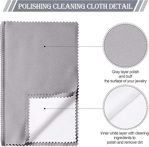 Miniatura 3 de Juego de 8 paños grandes para pulir joyas, paños de limpieza, limpieza de plata para oro, plata, platino, joyas, monedas, relojes, cubiertos, 11 x