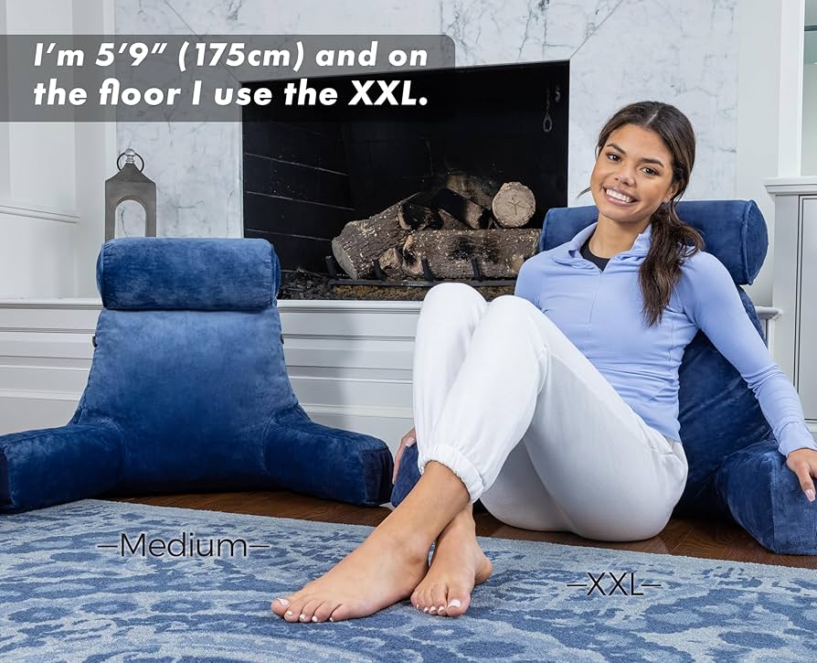 Husband Pillow XXL プレミアム低反発 クッション ブルー Amazon.com: Husband Pillow XXL - Reading Pillow Bed Chair with