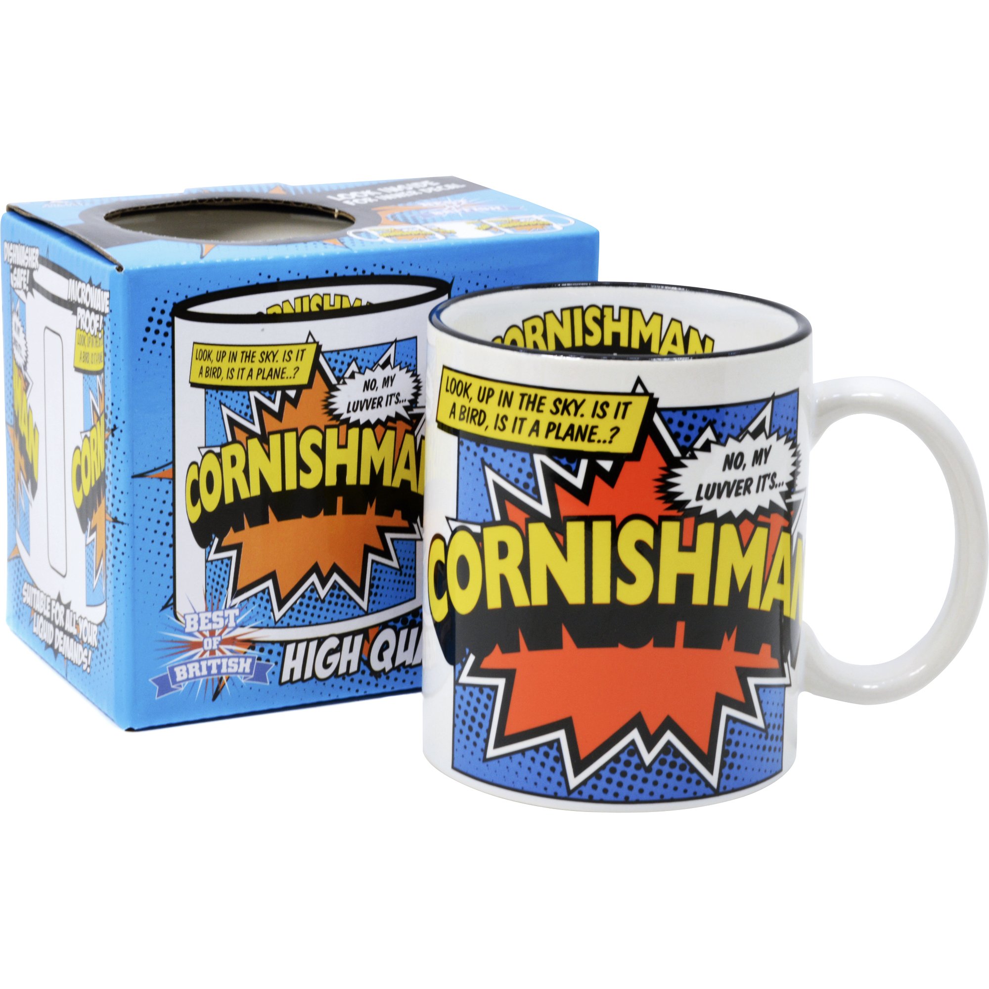 Regional Hero Mugs (Yorkshire, Scotland, Manchester, Liverpool, Newcastle, Cornwall, Essex) (Cornish-Man (Cornwall))