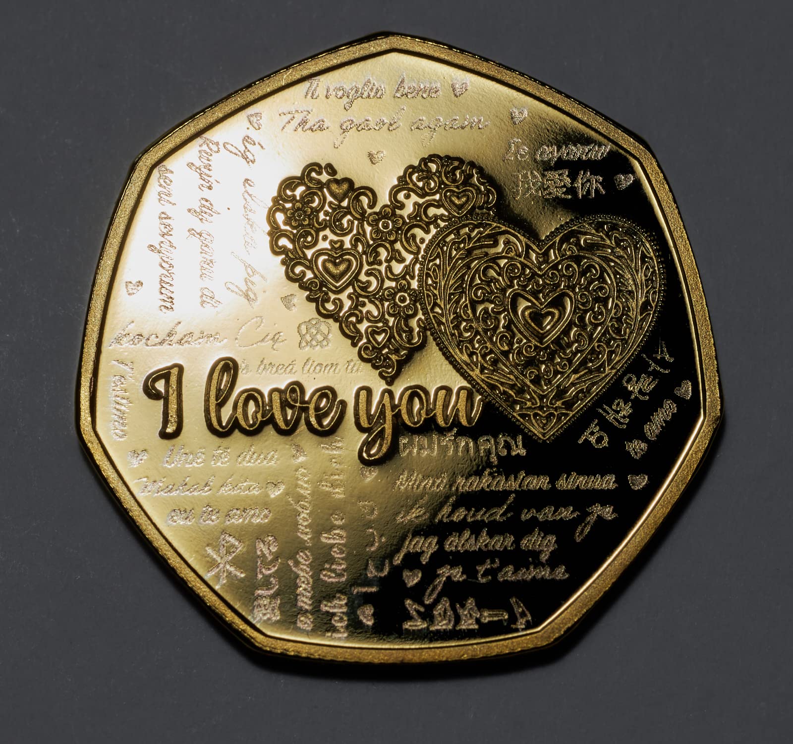 The Commemorative Coin HAPPY ANNIVERSARY 24ct Gold Commemorative. Gift/Present Husband/Wife/Partner/Boyfriend/Girlfriend. I Love You, Silver