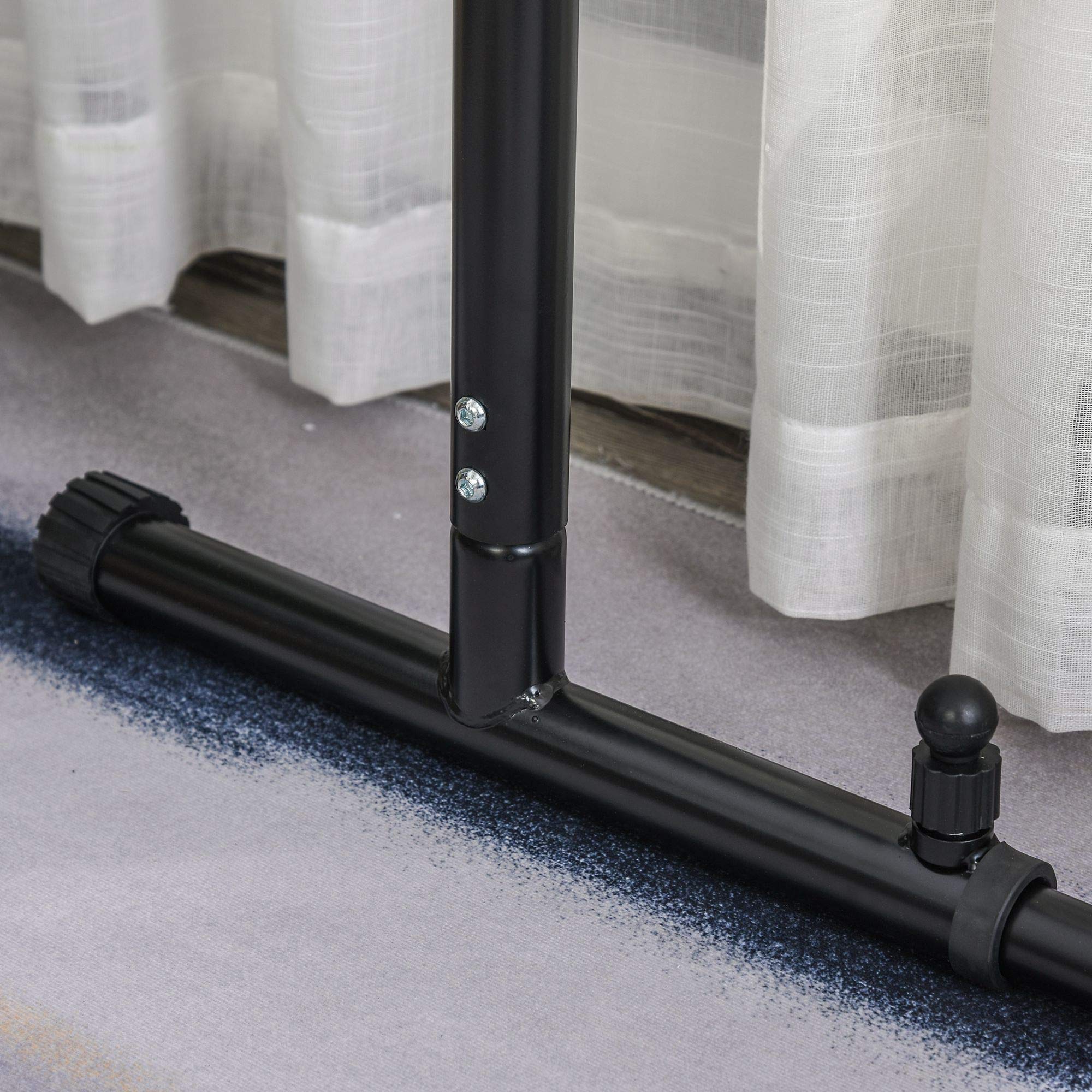 HOMCOM Barras Paralelas Ancho Ajustable Dip Station para Calistenia y Entrenamiento Gimnasio con Asas Antideslizantes de Acero 94-102x62x73 cm Negro