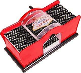 Kangaroo Manual Card Shuffler for Blackjack, Uno, Poker, Omaha; Quiet, Easy to Use Manual Card Mixer, Hand Cranked, Casino Equipment Card Shuffling Machine for Playing Cards, (2-Deck) of Cards Holder