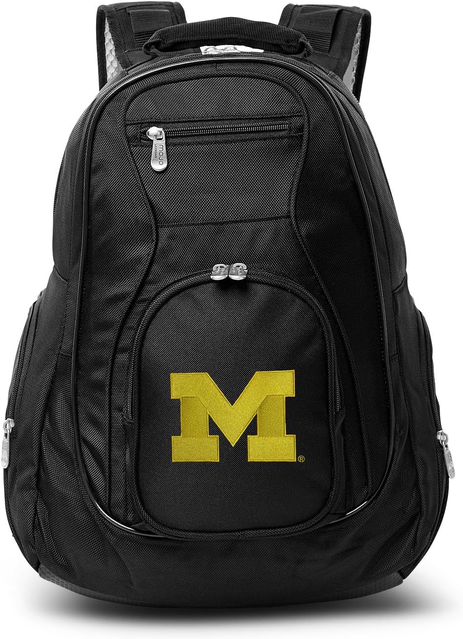 Denco University of Michigan Wolverines Laptop Backpack- Fits Most 17 Inch Laptops and Tablets - Ideal for Work, Travel, School, College, and Commuting