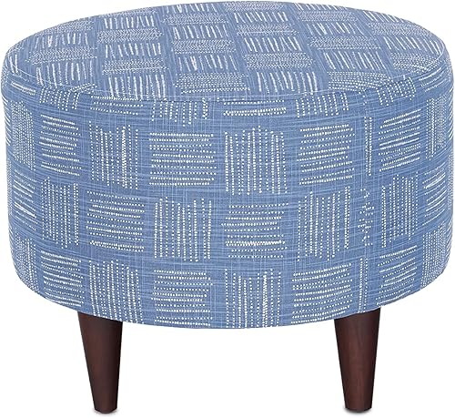 Miniatura 7 de MJL Furniture Designs Sophia Collection Mystere Series Otomana redonda contemporánea, patas cósmicasgris oscuromadera